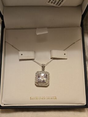 Stella Picciotto Verona - Sterling Silver Square Pendant Necklace